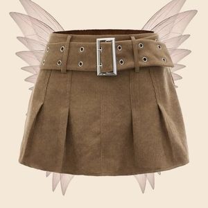 sexy large corduroy mini skirt wide waist belt